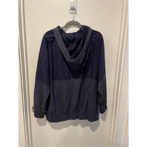 NWT Summersalt Softest French Terry Mixed-Media Hoodie Midnight Blue Sz L - Picture 7 of 9